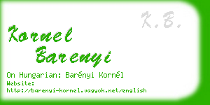 kornel barenyi business card