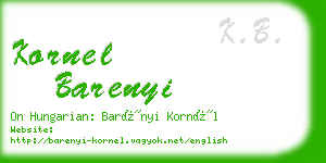 kornel barenyi business card